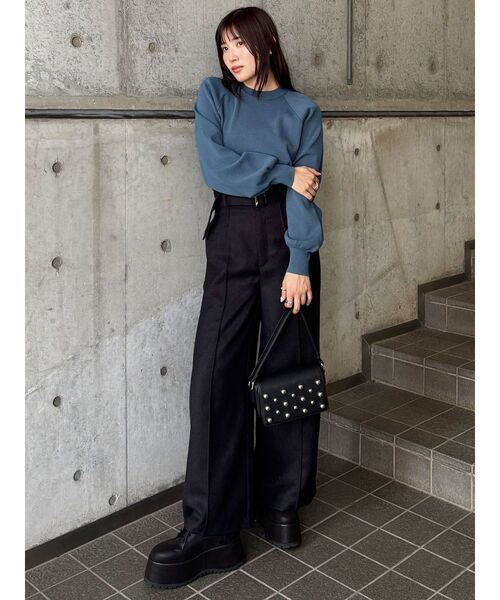 MURUA（ムルーア）の「スタッズワンハンドルバッグ（ハンドバッグ・レディース・ブラック/ボルドー・FREE）」の11枚目の写真