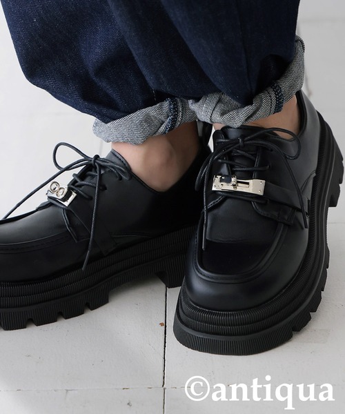antiqua（アンティカ）の「厚底バックルローファー（ローファー・レディース・ブラック・25/24.5/24/23.5/23.0）」の8枚目の写真