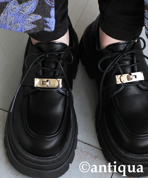 antiqua（アンティカ）の「厚底バックルローファー（ローファー・レディース・ブラック・25/24.5/24/23.5/23.0）」の12枚目の写真