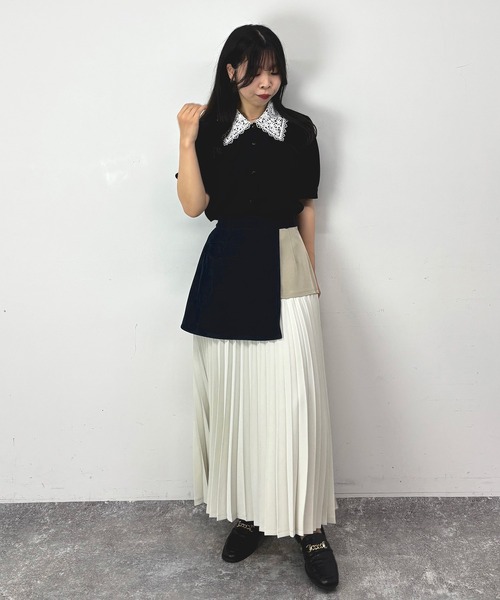 NICOLE CLUB（ニコル　クラブ）の「レースカラーブラウス（シャツ/ブラウス・レディース・ブラック/サックスブルー/オフホワイト・MEDIUM）」の19枚目の写真