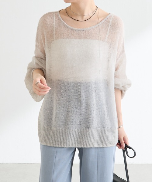 COLLAGE GALLARDAGALANTE（コラージュガリャルダガランテ）の「裾ラメアルパカニット（ニット/セーター・レディース・ピンク/ライトグレー・FREE）」の4枚目の写真