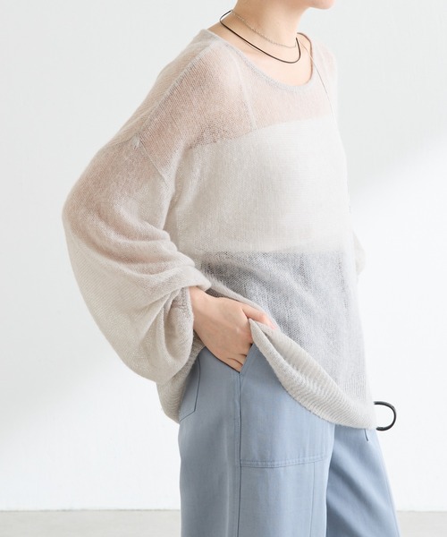 COLLAGE GALLARDAGALANTE（コラージュガリャルダガランテ）の「裾ラメアルパカニット（ニット/セーター・レディース・ピンク/ライトグレー・FREE）」の7枚目の写真