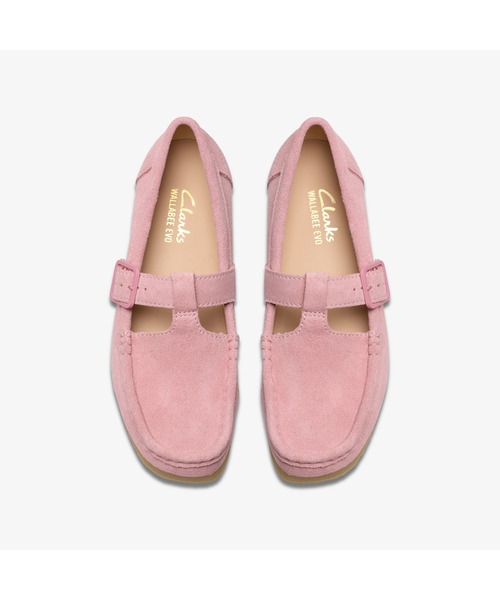 CLARKS ピンク スエード モカシン26cm セール】WallabeeEVOBar / ワラビーエヴォバー（ダスティーローズ