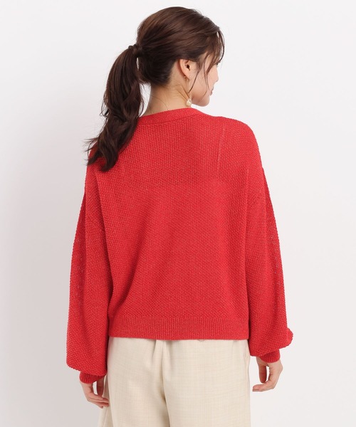 Andemiu（アンデミュウ）の「リネンコンメッシュカーディガン577904（カーディガン/ボレロ・レディース・ブラック/ベージュ/オフホワイト/レッド・FREE）」の17枚目の写真