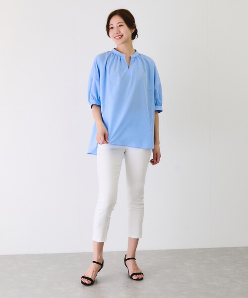 Jayro（ジャイロ）の「バックギャザーシャツブラウス（シャツ/ブラウス・レディース・ブルー/ベージュ・38）」の17枚目の写真