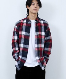 NAVY（ネイビー）の「【ユニセックス】Soft Flannel Plaid Shirt  Casual Checkered Long Sleeveソフトフランネルチェックシャツ（シャツ/ブラウス）」