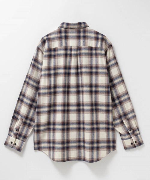 NAVY（ネイビー）の「【ユニセックス】Soft Flannel Plaid Shirt  Casual Checkered Long Sleeveソフトフランネルチェックシャツ（シャツ/ブラウス・メンズ・レッド/ブラック/アイボリー/ベージュ/ネイビー/ブルー・S/XL/L/M）」の7枚目の写真