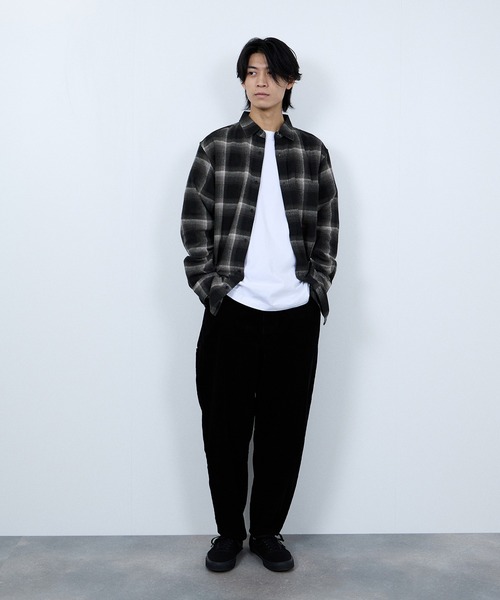 NAVY（ネイビー）の「【ユニセックス】Soft Flannel Plaid Shirt  Casual Checkered Long Sleeveソフトフランネルチェックシャツ（シャツ/ブラウス・メンズ・レッド/ブラック/アイボリー/ベージュ/ネイビー/ブルー・S/XL/L/M）」の18枚目の写真