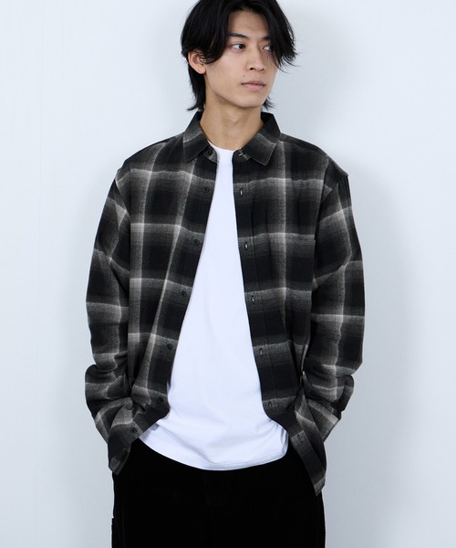 NAVY（ネイビー）の「【ユニセックス】Soft Flannel Plaid Shirt  Casual Checkered Long Sleeveソフトフランネルチェックシャツ（シャツ/ブラウス・メンズ・レッド/ブラック/アイボリー/ベージュ/ネイビー/ブルー・S/XL/L/M）」の15枚目の写真