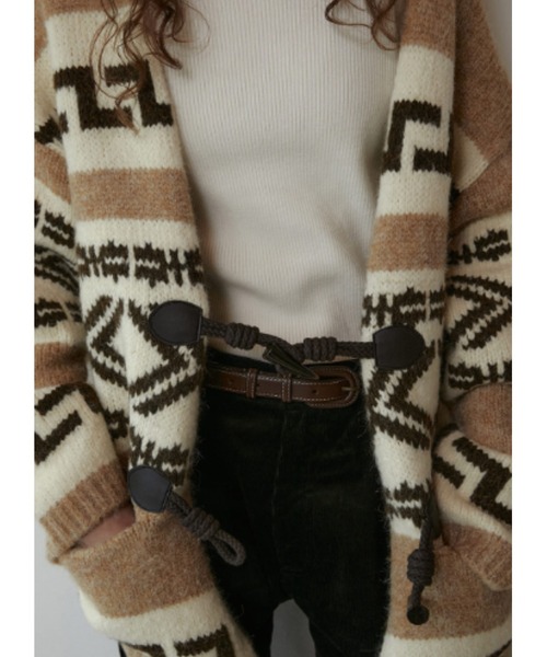 GREEN BUTTER（グリーンバター）の「ALPACA DUFFLE CARDIGAN（ニット/セーター・レディース・ベージュ・FREE）」の5枚目の写真