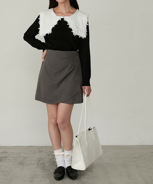 Cherir Mignon(シェリルミニョン)の「【Cherir Mignon】- Silhouette Couture -インパン付き ドレープタックミニスカート(スカート・レディース・チャコールグレー/ブラック・S/M)」の16枚目の写真