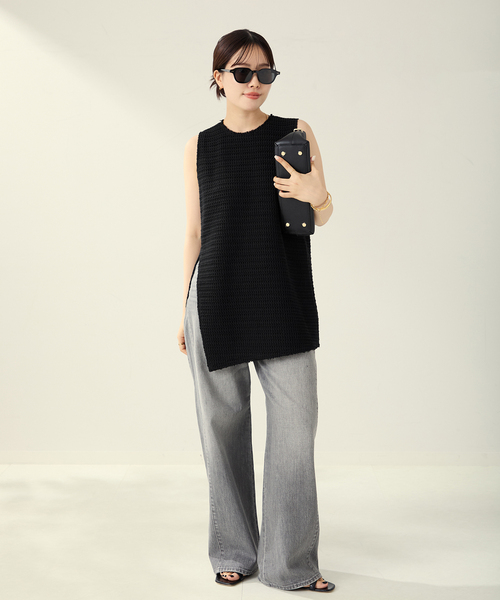 plage（プラージュ）の「ラッセルスリットタンク（タンクトップ・レディース・ブラック・FREE）」の2枚目の写真