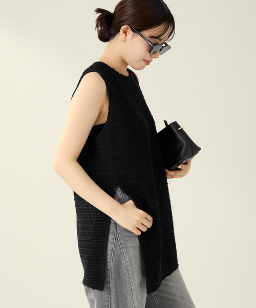 plage（プラージュ）の「ラッセルスリットタンク（タンクトップ・レディース・ブラック・FREE）」の7枚目の写真