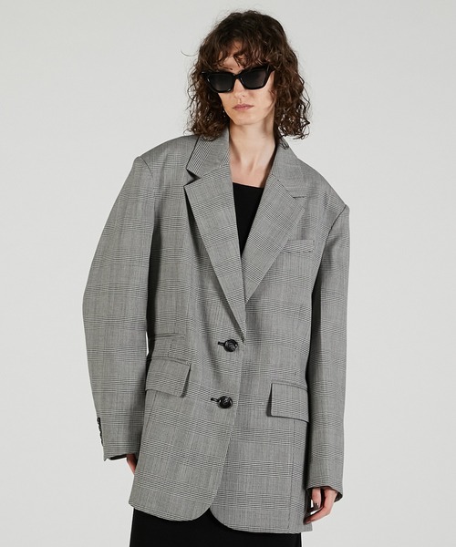 PRANK PROJECT(プランクプロジェクト)の「ベルテッドジャケット / Belted Jacket(テーラードジャケット・レディース・チャコールグレー/ブラック/マルチ・FREE)」の3枚目の写真