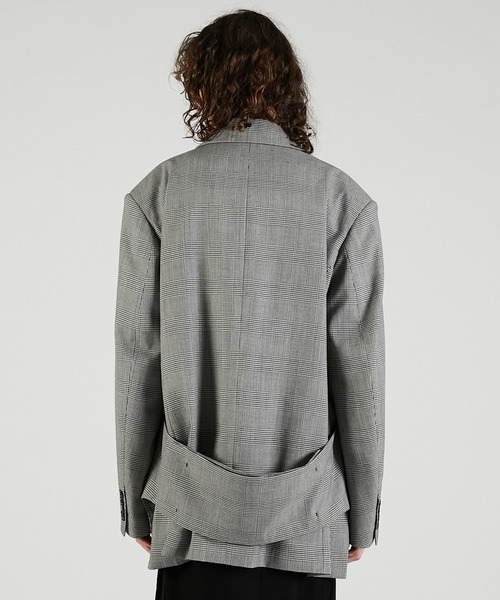 PRANK PROJECT(プランクプロジェクト)の「ベルテッドジャケット / Belted Jacket(テーラードジャケット・レディース・チャコールグレー/ブラック/マルチ・FREE)」の5枚目の写真