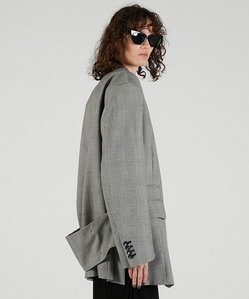 PRANK PROJECT(プランクプロジェクト)の「ベルテッドジャケット / Belted Jacket(テーラードジャケット・レディース・チャコールグレー/ブラック/マルチ・FREE)」の6枚目の写真