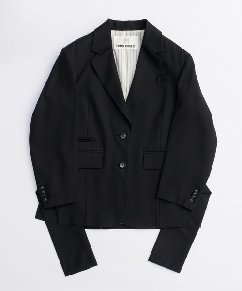 PRANK PROJECT(プランクプロジェクト)の「ベルテッドジャケット / Belted Jacket(テーラードジャケット・レディース・チャコールグレー/ブラック/マルチ・FREE)」の15枚目の写真