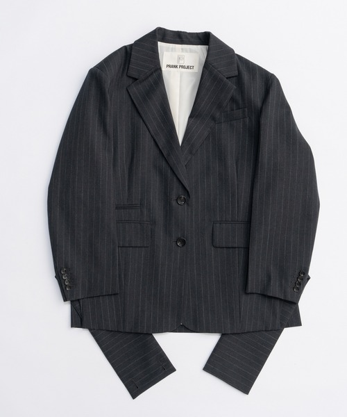 PRANK PROJECT(プランクプロジェクト)の「ベルテッドジャケット / Belted Jacket(テーラードジャケット・レディース・チャコールグレー/ブラック/マルチ・FREE)」の16枚目の写真