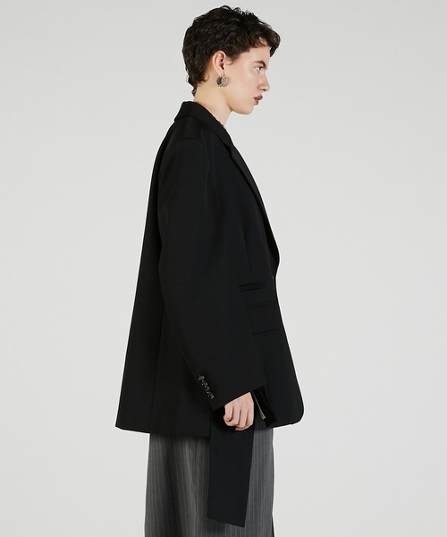 PRANK PROJECT(プランクプロジェクト)の「ベルテッドジャケット / Belted Jacket(テーラードジャケット・レディース・チャコールグレー/ブラック/マルチ・FREE)」の10枚目の写真