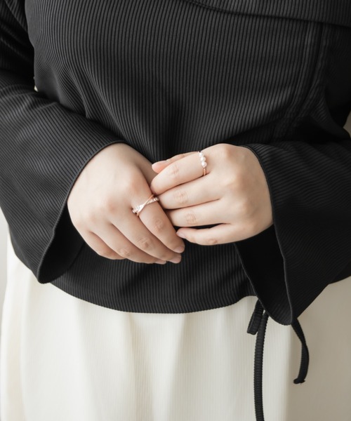CLETTE（クレット）の「クロスグリッターリング（リング・レディース・ピンクゴールド・21号）」の7枚目の写真