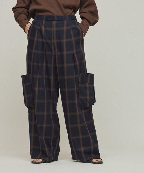 Firsthand（ファーストハンド）の「Firsthand/ファーストハンド オンブレーチェック イージーパンツ / パッチポケット ワイドイージーパンツ（その他パンツ・レディース・オフホワイト/ブラック・S/M）」の19枚目の写真