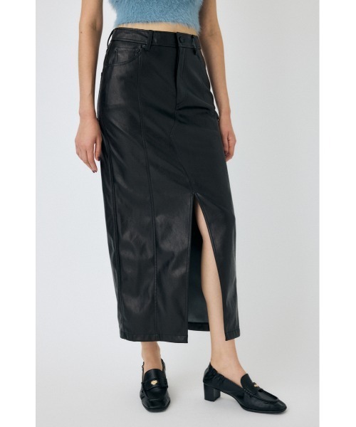 MOUSSY（マウジー）の「FAUX  LEATHER NARROW スカート（スカート・レディース・マジェンタ/ブラック・1/2）」の7枚目の写真