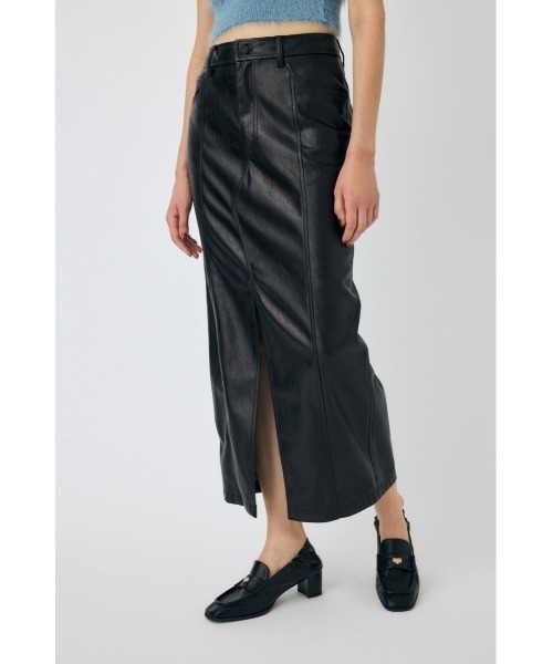 MOUSSY（マウジー）の「FAUX  LEATHER NARROW スカート（スカート・レディース・マジェンタ/ブラック・1/2）」の8枚目の写真