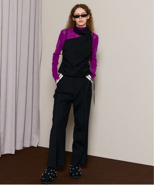 MAISON SPECIAL（メゾンスペシャル）の「Center Crease Straight Pants/センタープレスストレートパンツ■セットアップ対応■（スラックス・レディース・ベージュ/ブラック/グレー・38/36）」の4枚目の写真