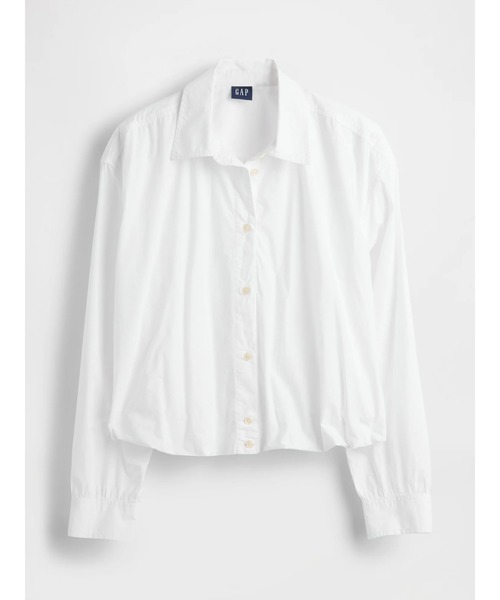 GAP（ギャップ）の「バブルヘム シャツ（シャツ/ブラウス・レディース・ホワイト×ネイビー/インディゴブルー/ホワイト・XS/S/M/L/XXS）」の20枚目の写真