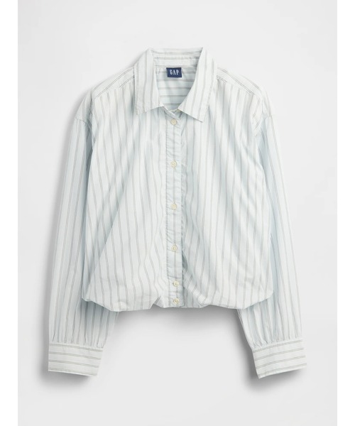 GAP（ギャップ）の「バブルヘム シャツ（シャツ/ブラウス・レディース・ホワイト×ネイビー/インディゴブルー/ホワイト・XS/S/M/L/XXS）」の21枚目の写真