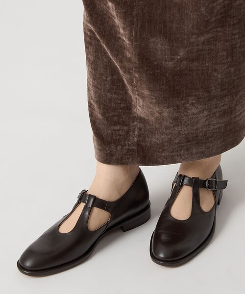 セール】ダブルTストラップ フラット25↑（ローファー）｜ODETTE E