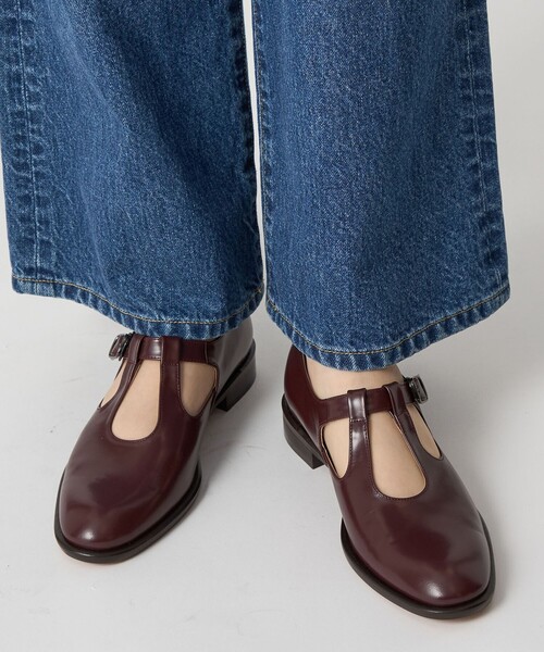 ODETTE E ODILE（オデットエオディール）の「ダブルTストラップ フラット25↑（ローファー・レディース・ブラック/ダークブラウン/ワインレッド・22.5cm/22cm/23.5cm/23cm/24.5cm/24cm/25cm）」の6枚目の写真