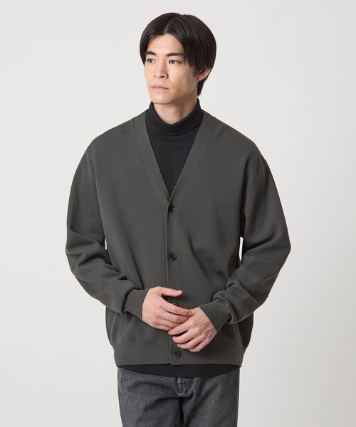 セール】ポリエステル ウール ミラノリブ Vネック カーディガン