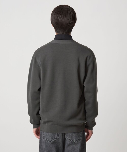 green label relaxing（グリーンレーベルリラクシング）の「ポリエステル ウール ミラノリブ Vネック カーディガン（カーディガン/ボレロ・メンズ・グレー/ダークグリーン/ブラック・S/M/L/XL）」の10枚目の写真