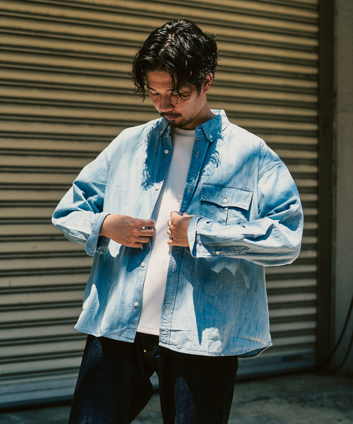 トップス WHIMSY /TrademarkOxford Shirt Light Blue WHIMSY [TRADEMARK OXFORD B.D. SHIRT] (BLUE)