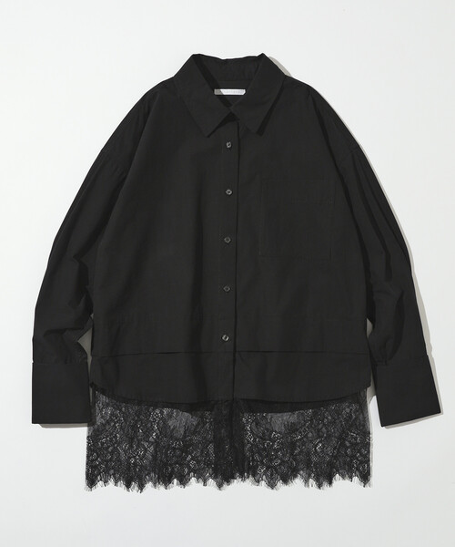 Firsthand（ファーストハンド）の「Firsthand/ファーストハンド オーバーサイズ レースレイヤード レギュラーカラーシャツ（シャツ/ブラウス・レディース・ブルー/ブラック/ホワイト・FREE）」の11枚目の写真