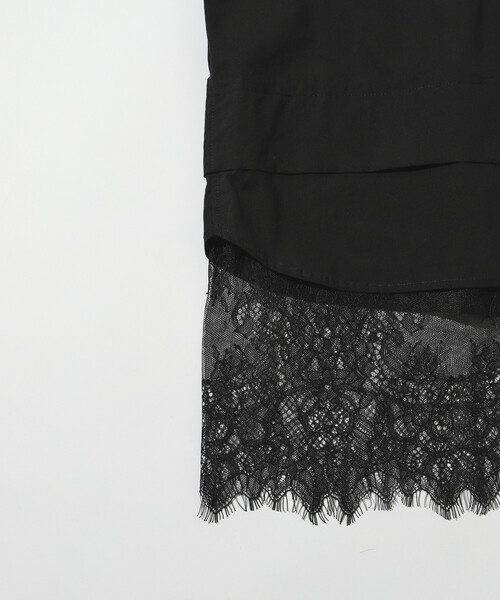 Firsthand（ファーストハンド）の「Firsthand/ファーストハンド オーバーサイズ レースレイヤード レギュラーカラーシャツ（シャツ/ブラウス・レディース・ブルー/ブラック/ホワイト・FREE）」の4枚目の写真