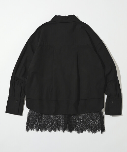 Firsthand（ファーストハンド）の「Firsthand/ファーストハンド オーバーサイズ レースレイヤード レギュラーカラーシャツ（シャツ/ブラウス・レディース・ブルー/ブラック/ホワイト・FREE）」の5枚目の写真