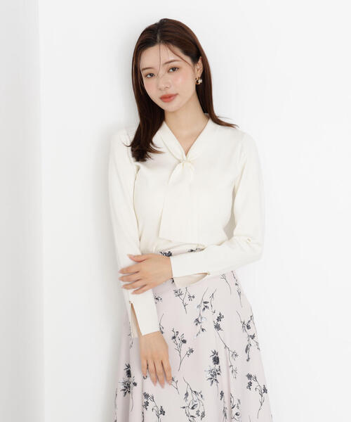 PROPORTION BODY DRESSING(プロポーションボディドレッシング)の「パールリングボウタイニット / 1215270912(ニット/セーター・レディース・ホワイト系その他/ボルドー/ダークグレー/グレー・SMALL/MEDIUM)」の15枚目の写真