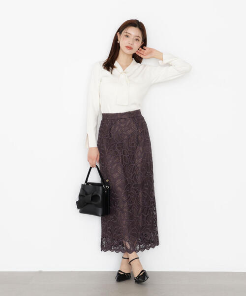 PROPORTION BODY DRESSING(プロポーションボディドレッシング)の「パールリングボウタイニット / 1215270912(ニット/セーター・レディース・ホワイト系その他/ボルドー/ダークグレー/グレー・SMALL/MEDIUM)」の19枚目の写真