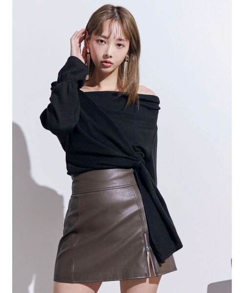 EATME（イートミー）の「ヘムジップフェイクレザースカート（スカート・レディース・ブラック/チョコ・SMALL/MEDIUM）」の22枚目の写真