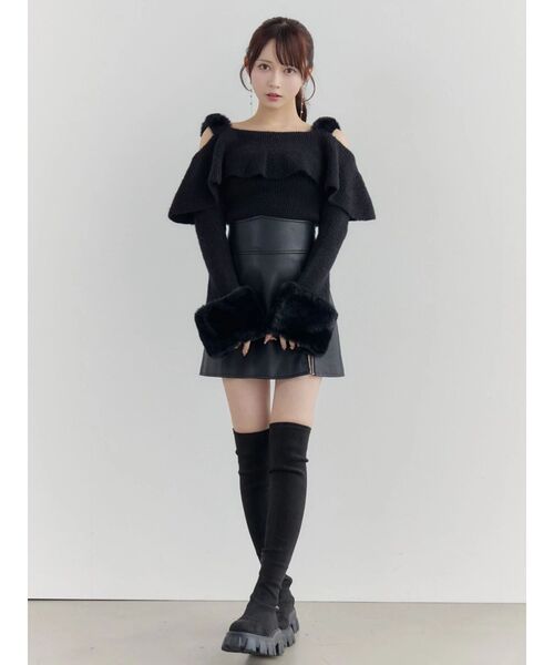 EATME（イートミー）の「ヘムジップフェイクレザースカート（スカート・レディース・ブラック/チョコ・SMALL/MEDIUM）」の18枚目の写真