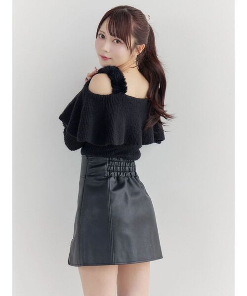 EATME（イートミー）の「ヘムジップフェイクレザースカート（スカート・レディース・ブラック/チョコ・SMALL/MEDIUM）」の15枚目の写真