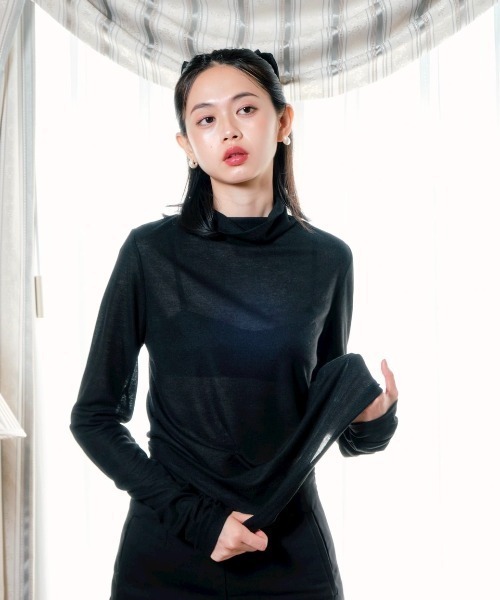 Loose sleeve highnek t-shirt/ルーズスリーブハイネックカットソー（T