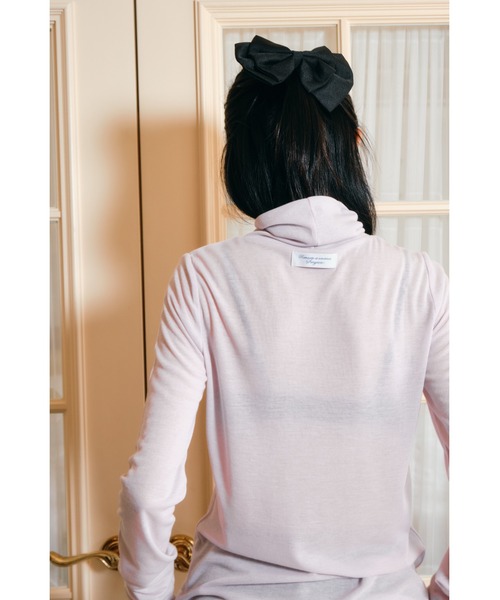 Smyeon(スミョン)の「Loose sleeve highnek t-shirt/ルーズスリーブハイネックカットソー(Tシャツ/カットソー・レディース・イエロー/パープル/ホワイト/ブラック/グレー・FREE)」の14枚目の写真