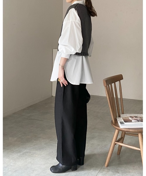 ローゲージコットンVネックニットベスト HEUGN（ユーゲン）Knit Vest ローゲージコットンVネックニットベスト