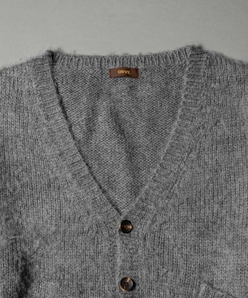 Shaggy Knit Cropped Cardigan - シャギーニットクロップド