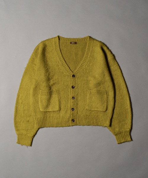 セール】Shaggy Knit Cropped Cardigan - シャギーニットクロップド