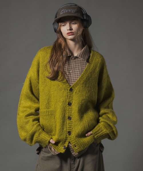 Shaggy Knit Cropped Cardigan - シャギーニットクロップド
