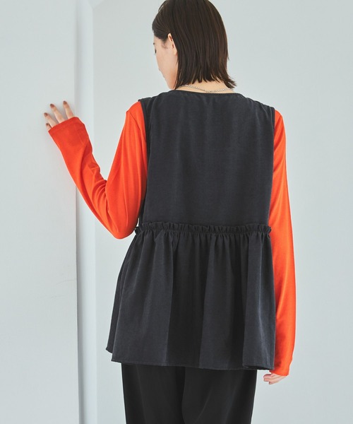 LAKOLE（ラコレ）の「フィブリルZIPベスト / 591247（ベスト・レディース・ブラック/グレイッシュベージュ/グレー/マスタード・FREE）」の11枚目の写真